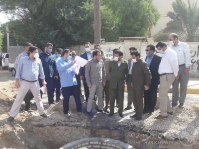 بازدید مشترک استاندار خوزستان و شهردار اهواز از پروژه دفع آبهای سطحی