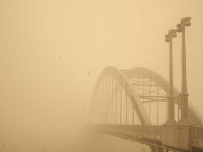توده گرد و غبار شهرهای خوزستان را در بر می‌گیرد
